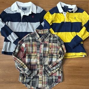 Ralph Lauren Kids Button Down and Rugby Shirts - Blue, Yellow, Multicolor